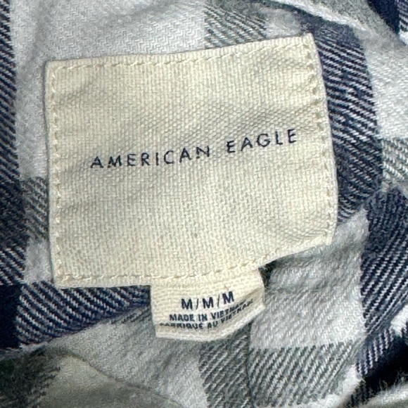 American Eagle Men's M Button Shirt Long Sleeve Plaid Multicolor Flannel Plaid - Picture 3 of 4